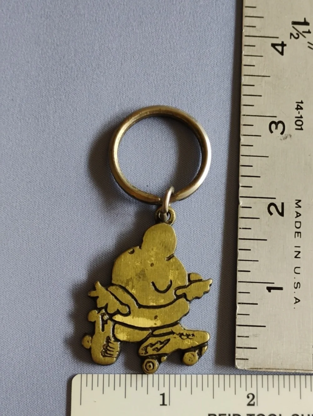 Ziggy by Tom Wilson Brass Metal Keyring